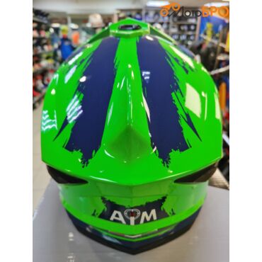 Шлем детский мотард AiM JK802Y Green Blue - миниатюра 2