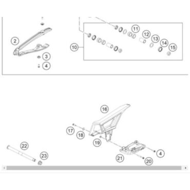 KTM Ловушка цепи SX KTM SXF 125 450 23-> EXC EXCF 150 500 24-> ( A46004070000 ) - миниатюра 3
