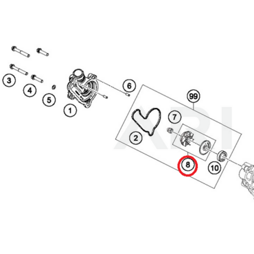 Крыльчатка помпы KTM SX SXF EXC F(c15)/HQ(c17), original - миниатюра 1
