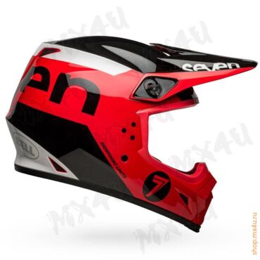 Мотошлем MX 9 Seven Phaser Gloss Red Black - миниатюра 1
