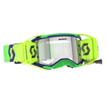 Очки кроссовые Scott Prospect 2.0 WFS Roll Off Goggle Midnight Blue Safety Yellow clear works - миниатюра 1