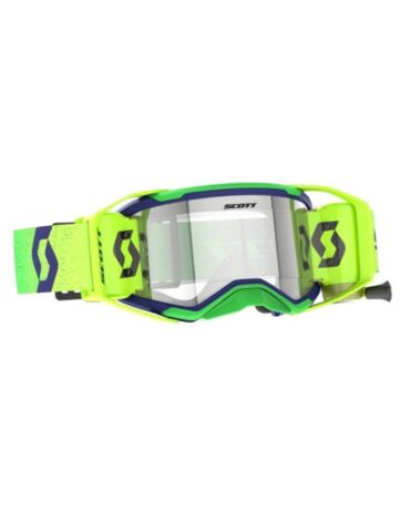 Очки кроссовые Scott Prospect 2.0 WFS Roll Off Goggle Midnight Blue Safety Yellow clear works