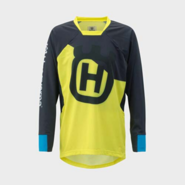 Мотоджерси подростковая Husqvarna Railed Edrive Jersey, blue yellow (YM, Детская Кросс эндуро) - миниатюра 2