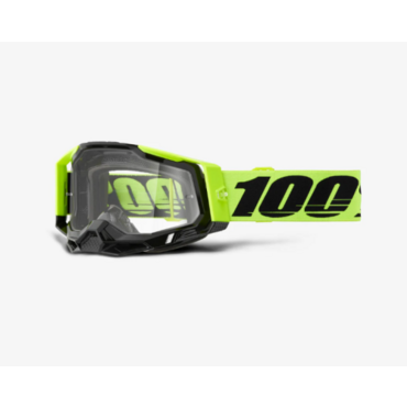 Очки 100% Racecraft 2 Neon Yellow, clear lens - миниатюра 1