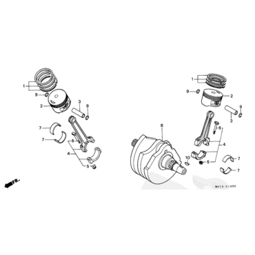 HONDA RING SET, PISTON (STD)(RIKEN) кольца поршневые // номинал XRV750 90 03 комплект на один поршень  ( 13011MV1305 ) - миниатюра 1