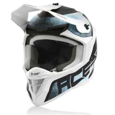 Шлем кроссовый Acerbis LINEAR White Light Blue - миниатюра 2