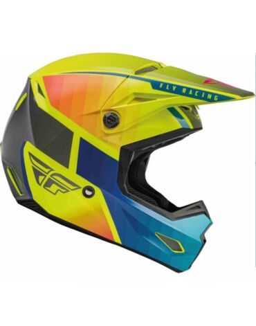 Fly Racing Шлем кроссовый KINETIC Drift желтый серый