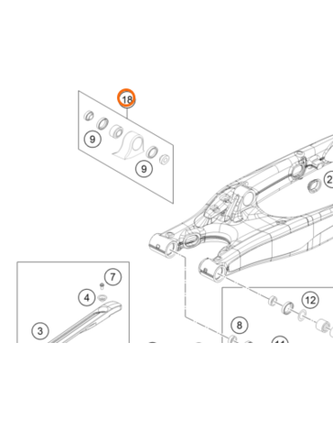 Подшипник амортизатора нижний KTM OEM 50304090144