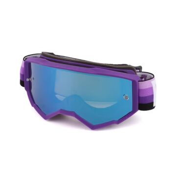 Очки для мотокросса подростковые Fly Racing Zone Purple Black с синей зеркальной линзой - миниатюра 1