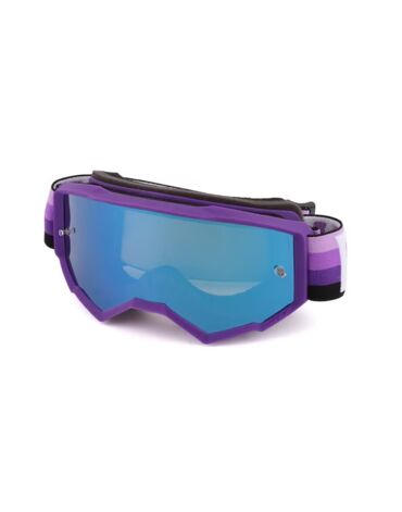 Очки для мотокросса подростковые Fly Racing Zone Purple Black с синей зеркальной линзой