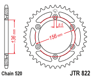 Звезда ведомая JTR822 45 - миниатюра 1