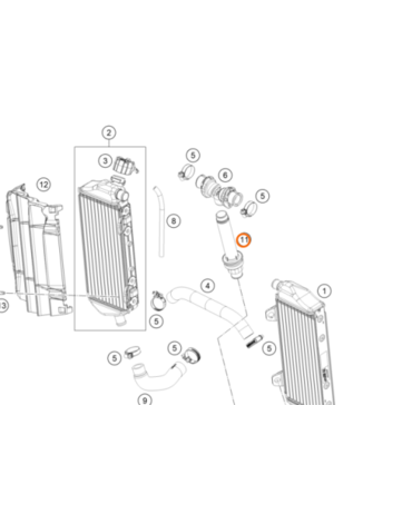 Трубка охлаждения KTM OEM A49035073033 EXC Tbi 2024+ замена штатной пластиковой