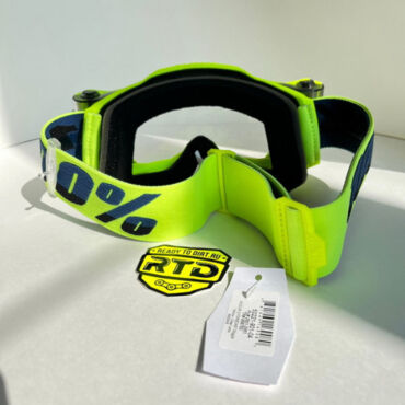 Очки с перемоткой для мотокросса 100% Accuri 2 Forecast Goggle Fluo Yellow с прозрачной линзой - миниатюра 3