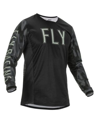 Fly Racing Джерси Kinetic S.E. Tactic (2022) камуфляж чёрный серый