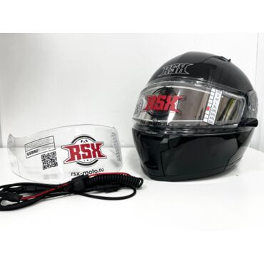 Шлем модуляр RSX Spark (HS 159) Winter, черный, очки желтые - миниатюра 4