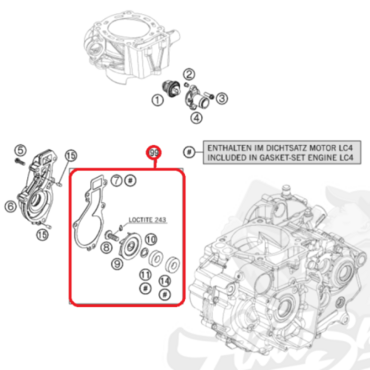 KTM ремкомплект помпы 690 DUKE / R / SM 690 07 18 ( 75035055010 ) - миниатюра 1
