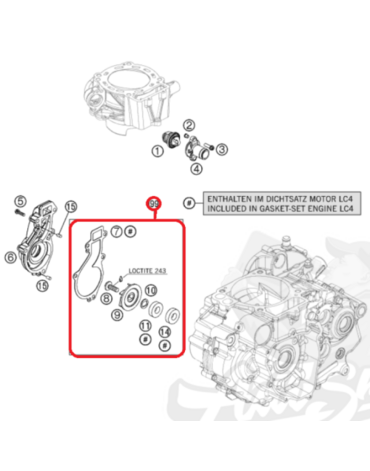 KTM ремкомплект помпы 690 DUKE / R / SM 690 07 18 ( 75035055010 )