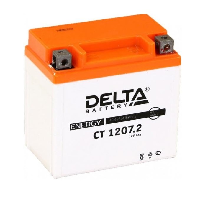 Аккумулятор для мототехники Delta CT 1207.2 114x70x108 мм