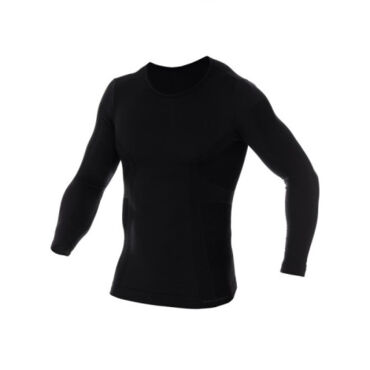 Brubeck Футболка мужская длинный рукав Comfort Wool Черный - миниатюра 2