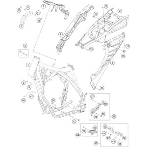Husqvarna SUB FRAME UPPER PART  CPL. 14  подрамник центральная часть FE / TE / TC / FC 14 - 16 ( 8130300211030 ) - миниатюра 2
