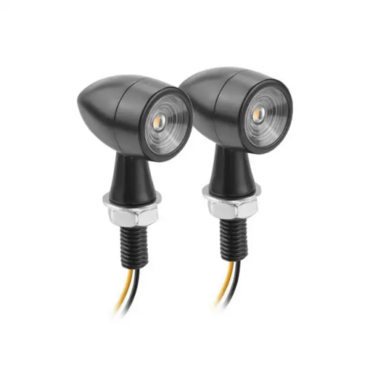 Поворотники LED для мотоцикла черные - миниатюра 2