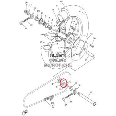 Сальник заднего колеса 1 YZ125 (01 13) - миниатюра 1
