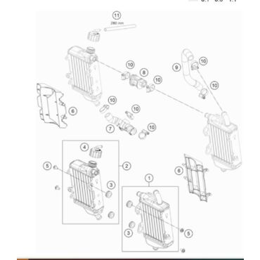 KTM RADIATOR LEFT ''65072U'' радиатор 65 SX 16 23 ( 46335007000 ) - миниатюра 1