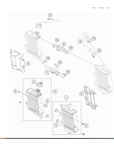 KTM RADIATOR LEFT ''65072U'' радиатор 65 SX 16 23 ( 46335007000 )
