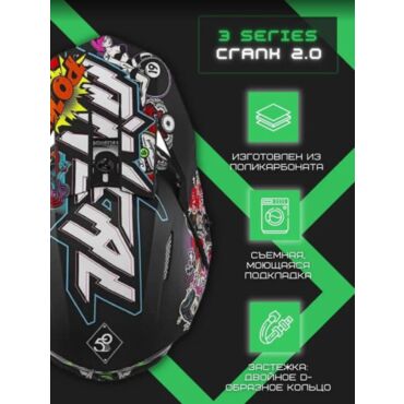 Oneal Шлем кроссовый 3 Series Crank 2.0 Красный зеленый - миниатюра 3