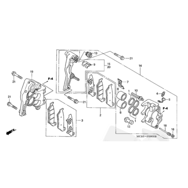 HONDA направляющая суппорта перед XRV750 ( 45131HA5672 ) - миниатюра 2