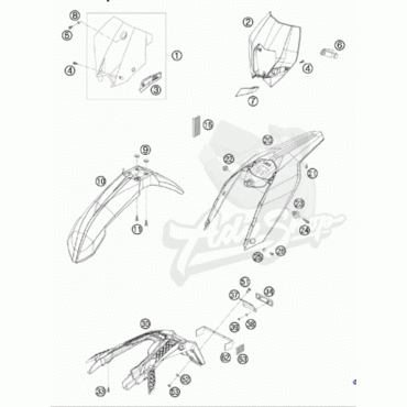 KTM кронштейн переднего тормозного шланга ( 7800802200004 ) - миниатюра 1
