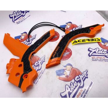 ACERBIS X GRIP накладки на раму FRAME PROTECTOR KTM ORANGE BLACK EXC F 20 23 // 0024009.209 - миниатюра 2