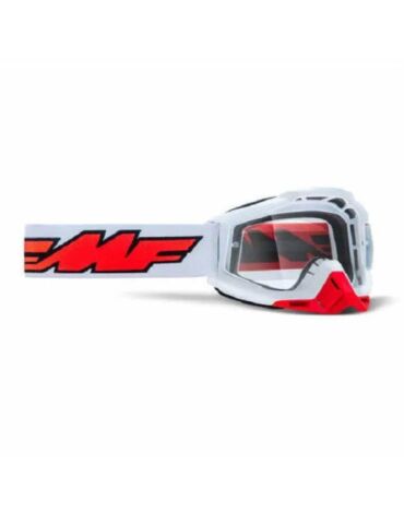 100% Маска кросс FMF Powerbomb Rocket White - прозрачная линза