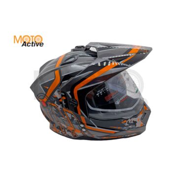 Шлем AiM JK802S Orange Grey Black - миниатюра 4