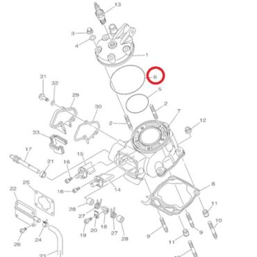 Прокладка под головку кольцо большое YZ125(99 07) - миниатюра 1