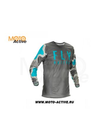 Футболка для мотокросса FLY RACING KINETIC K221 2021 серая синяя