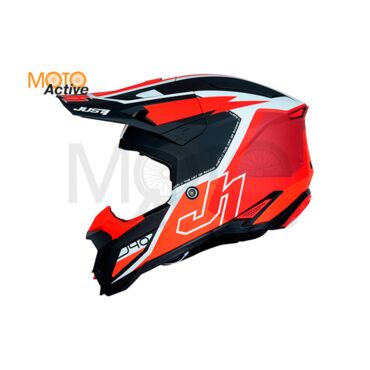 Шлем кроссовый JUST1 J40 FLASH (красный белый матовый) - миниатюра 2