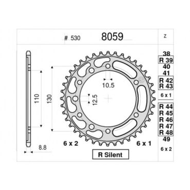 Звезда ведомая Ognibene 8059 R42 (JTR479.42) - миниатюра 1