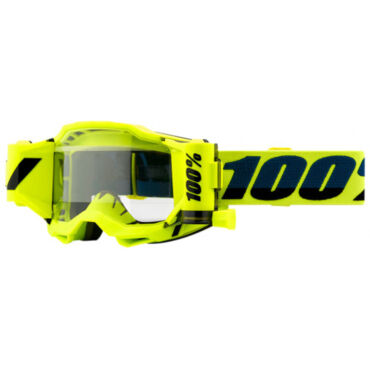 Очки с перемоткой для мотокросса 100% Accuri 2 Forecast Goggle Fluo Yellow с прозрачной линзой - миниатюра 4