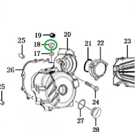 Пробка малая левой крышки картера ZS172FMM 3A(CB250 F) - фото 1
