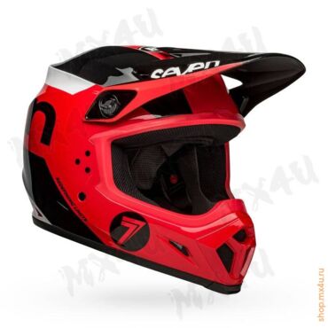Мотошлем MX 9 Seven Phaser Gloss Red Black - миниатюра 2