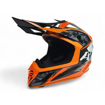 AiM Шлем RH855 Carbon Terrain Black Orange - миниатюра 6
