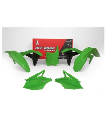 Комплект пластика Kawasaki KX250F (2017 2020), Цвет OEM 2020 (Черно зеленый)