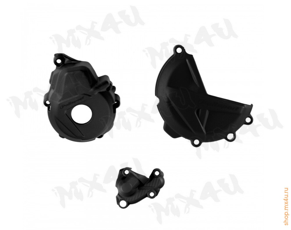 Комплект защита крышки сцепления + зажигания + помпы  GasGas EC250 300F '2021 23 черная - фото 1