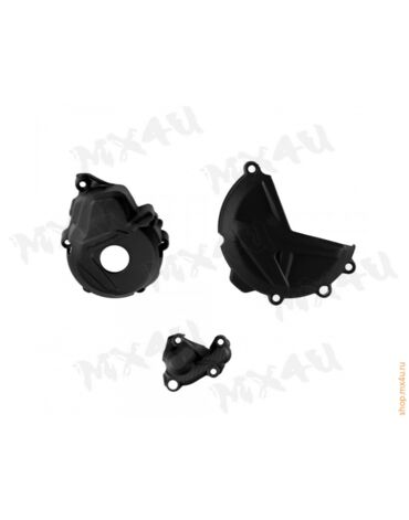 Комплект защита крышки сцепления + зажигания + помпы  GasGas EC250 300F '2021 23 черная