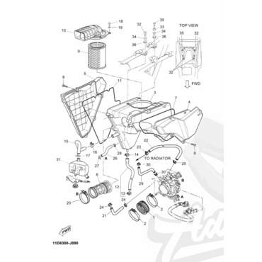 YAMAHA Воздушный фильтр оригинальный XT660Z TENERA 08 15 (11D E4451 00 00) - миниатюра 2