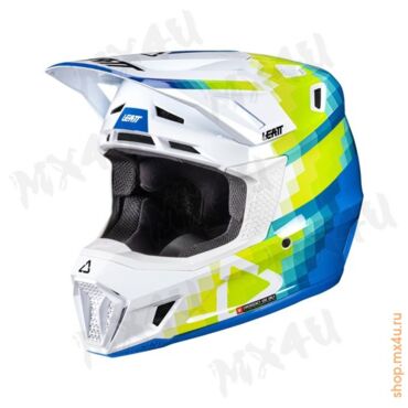 Шлем 7.5 V26 Thermoplastic + 4.5 очки Velocity - Пиксель Белый Голубой - миниатюра 4