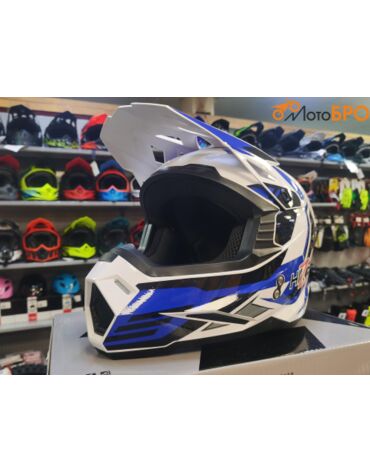 Шлем кроссовый HIZER J6801 white blue