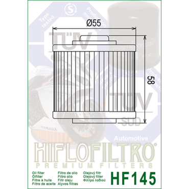 HIFLO HF 145 Фильтр масляный XT / XTZ / TDM - миниатюра 1