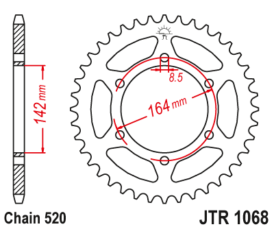 Звезда ведомая JTR1068 46 - фото 1